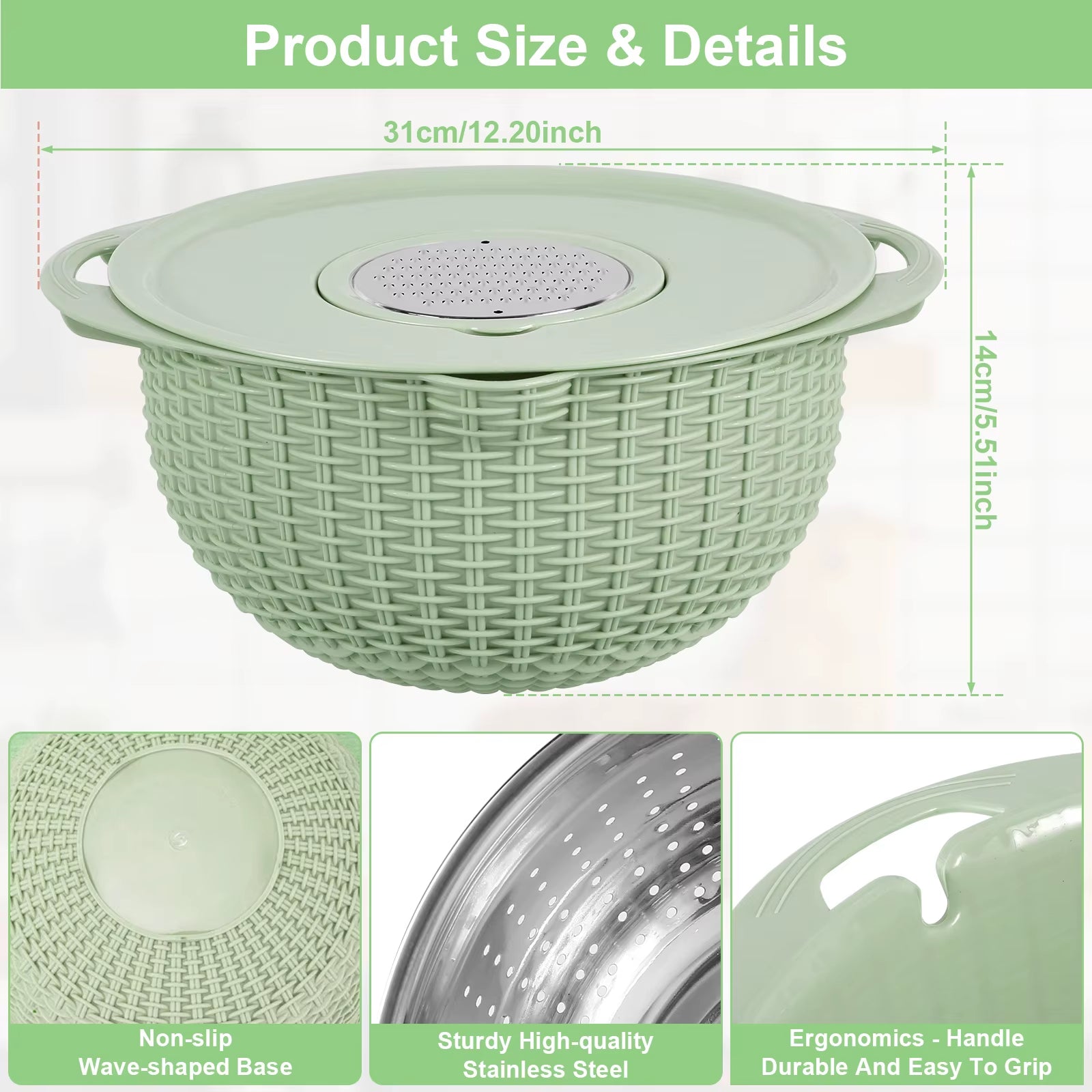 Draining Basket Grater Vegetable Fruit Washing Drainage Tray for Home Kitchen Strainer Pot Food Mixing Bowl Multifun Drain Basin